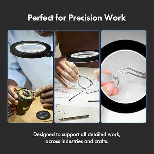 Clamp Base LED Work Light with Magnifying Glass