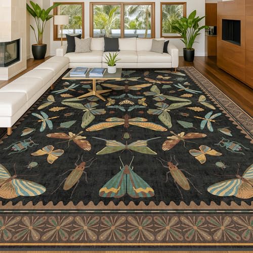 Big Black Area Rug for Living Room (140 Sq Ft)