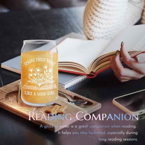 Book Lovers Gifts for Readers Teacher Gift 16oz Glass Cup