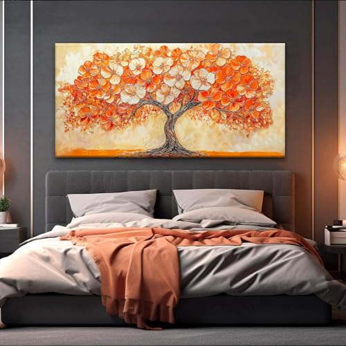 Canvas Art Wall Decor Orange Tree Abstract Wall Art For Living Room Picture Modern Landscape Abstract Art Painting Home Wall Decor 24" X 48" Bedroom Office Artwork