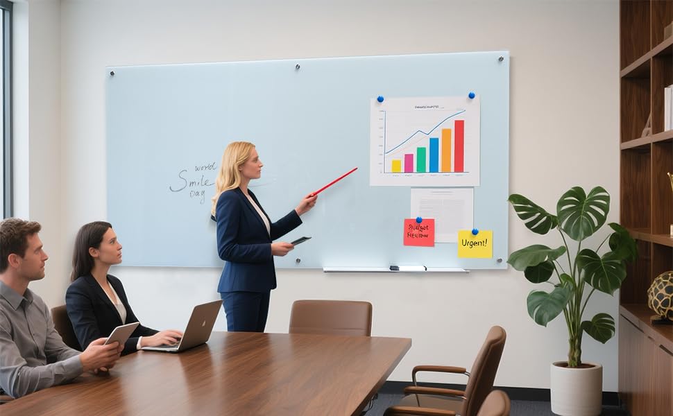 Magnetic Glass Writeboard Tempered Glass Dry Erase Boards Wall Mounted Frameless Whiteboard Bulletin Message Boards