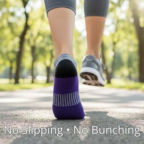 Women's 6 Pack Cushioned Comfort Running Vibrant Spectrum Blend Mesh Socks (6 Count)