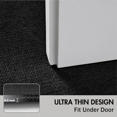 Set of 2 U Shaped Toilet Bathroom Rug and Mat Black 17"x27"+20"x24"