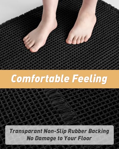 Upgraded Waffle Bath Mat Set of 2 Absorbent Non Slip Bathroom Mat 17" x 24" (5.675 Sq Ft)