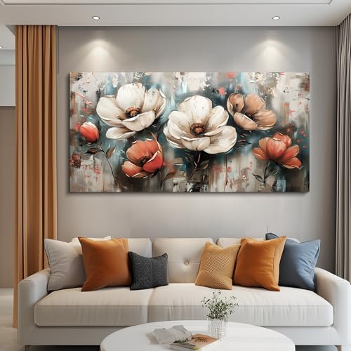 Canvas Decor For Living Room Large Wall Art For Office Bedroom Decorations Flowers Landscape Paintings Boho Pictures Artwork Aesthetic Posters Ready To Hang Home Decor 30x60 In