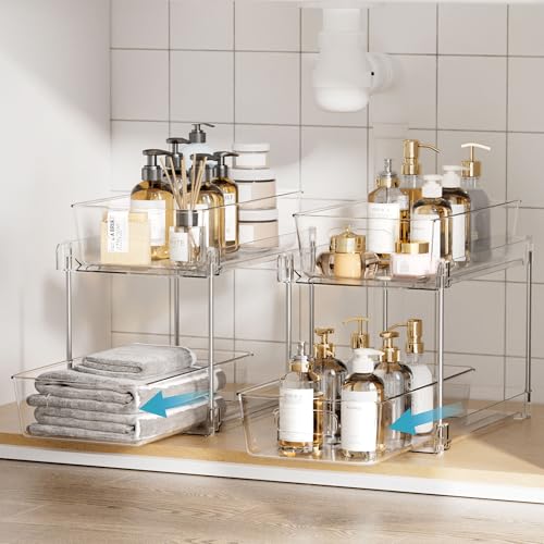 2 Pack Pull Out Bathroom Under Sink Organizer (2 Count)