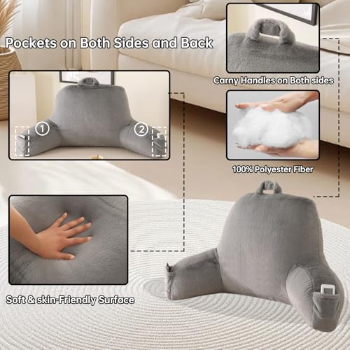 Soft Reading Pillow for Bed with Arms