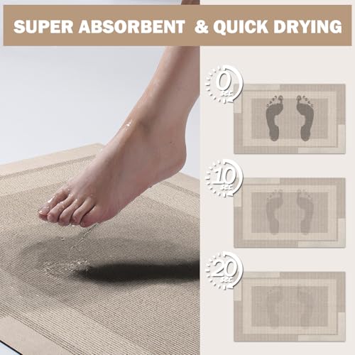 Non Slip Bath Mat Long Ultra Thin Bathroom Rugs Runner Fit Under Door (5.48 Sq Ft)