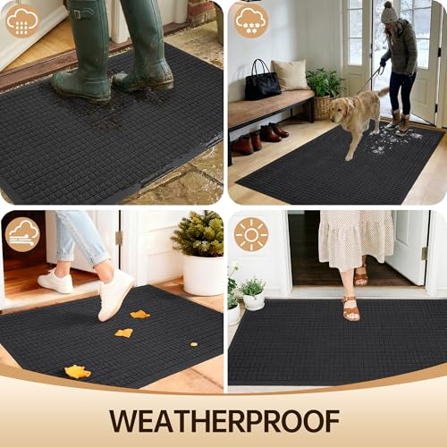3'x4' Front Door Mat Indoor Outdoor Entrance Heavy Duty Waterproof