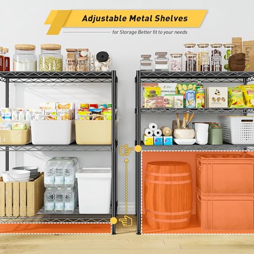 3 Tier 450LBS Adjustable Wire Shelving Unit for Kitchen