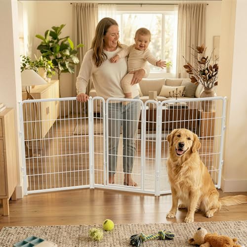 Dog Gate Extra Wide Adjustable for Openings Up to 83"