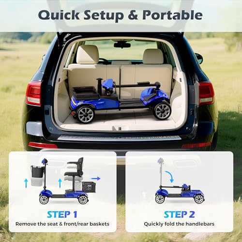Foldable 4 Wheel Mobility Scooter for Adults