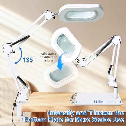 12X Magnifying Glass with Light and Stand
