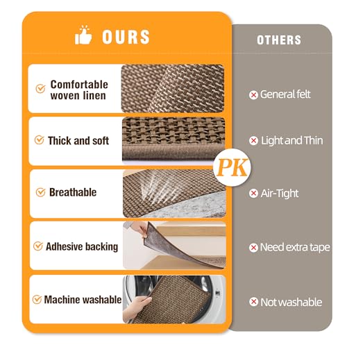 Linen Stair Treads Non Slip 10pcs Comfortable Stair Runner for Wooden Steps Peel and Stick Stairs Carpet Treads Indoor Staircase Covers Mat with Self