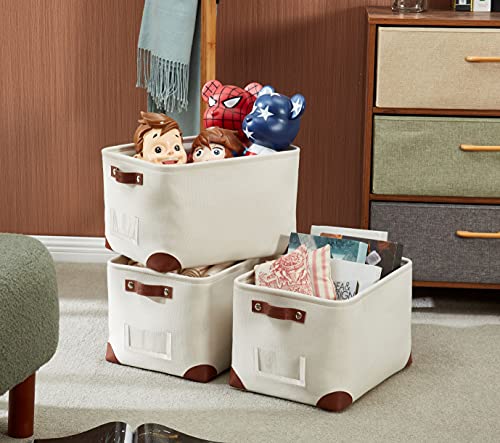 Storage Bins Large Fabric Storage Baskets for Shelves 3 Pack (3 Count)