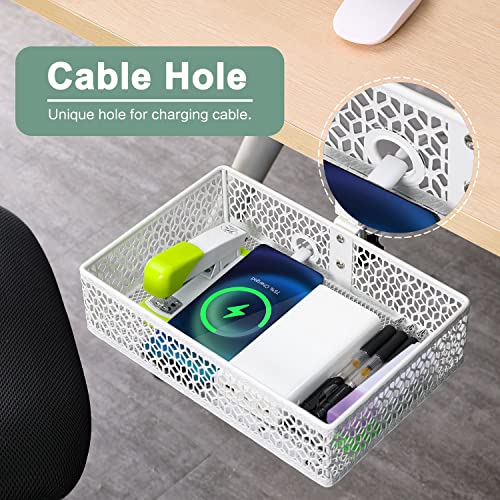 Under Desk Storage Basket Hanging Drawer Tray