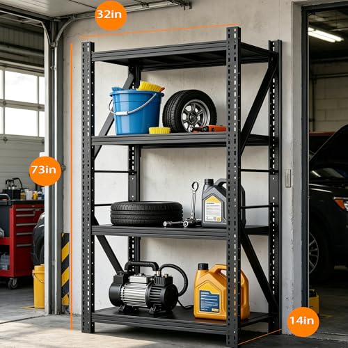 3 Sets Heavy Duty Garage Shelving 73" H 3000LBS Load Capacity
