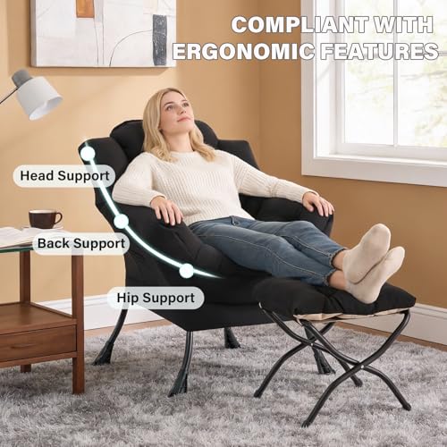 Modern Lazy Chair with Ottoman