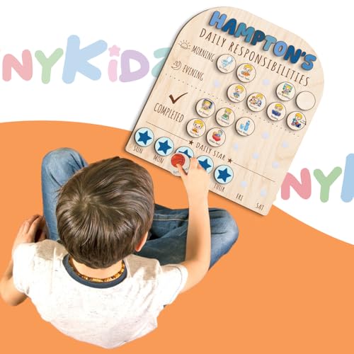 Personalized Wooden Chore Chart for Kids 15x17"