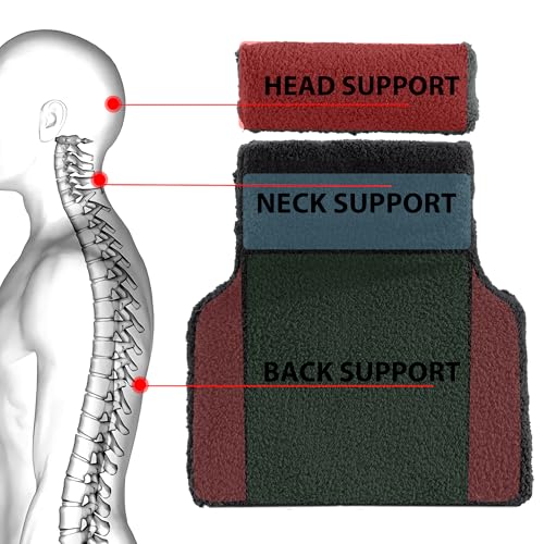 Sherpa Fleece Lumbar Support Pillow with Headrest for Recliner