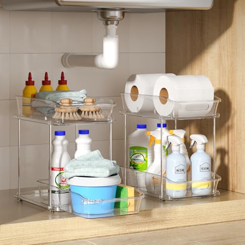 2 Tier Under Sink Organizers and Storage (4 Count)