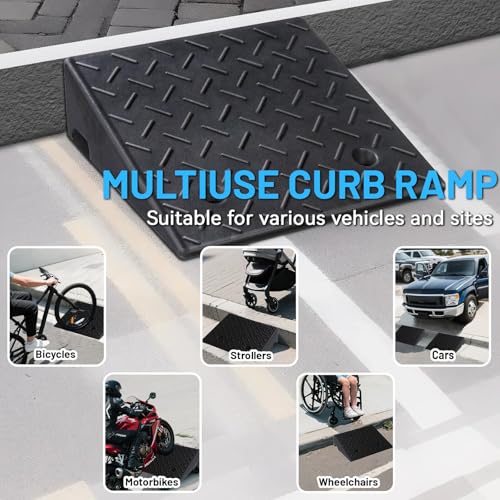 Rubber Curb Ramps for Driveway (2 Count)