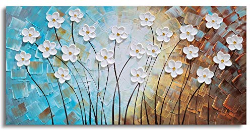Artisan Crafted Three Dimensional White Floral Relief Wall Decor
