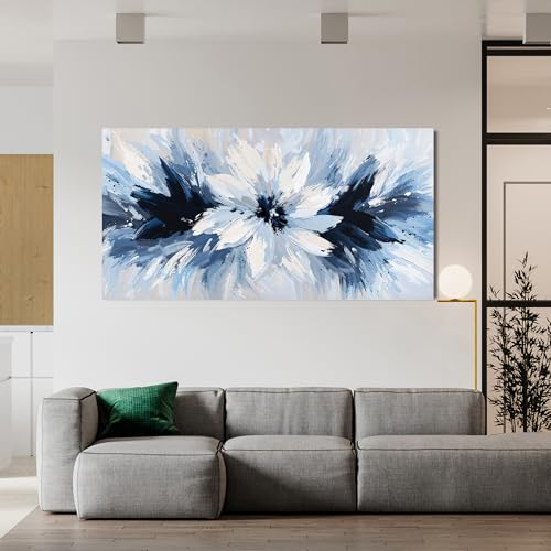 Abstract Canvas Wall Art Decor Blue White Flower Wall Art Prints 20" X 40"