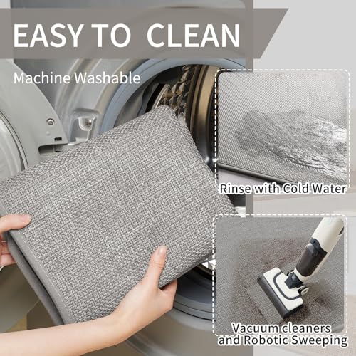 Kitchen Rugs Kitchen Mats for Floor Non Slip Washable Gray 17"x47"