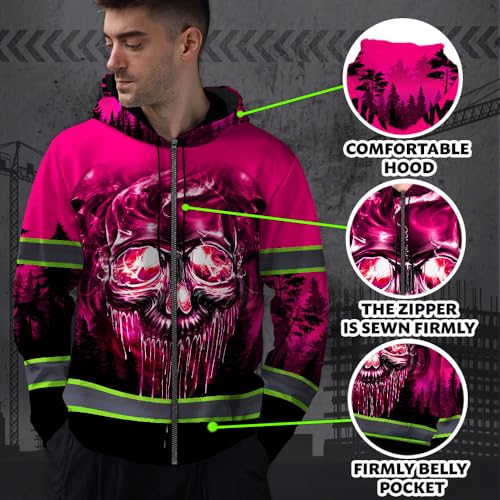 Hi Vis Reflective Zip Up Hoodie