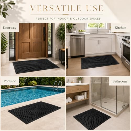 4 Pack 36"x24" inch Entrance Rubber Drainage Floor Mats (2 Count)