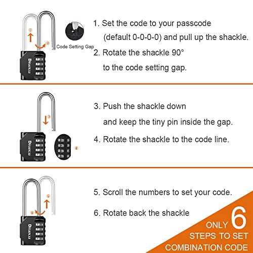 1 Pack disecu 4 Digit Combination Lock (2 Count)