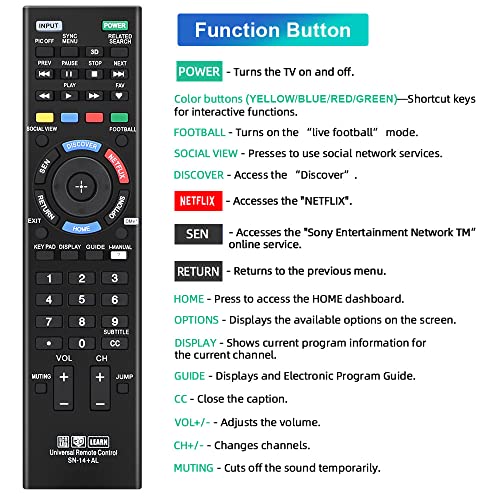 Universal Remote Control for Sony TV