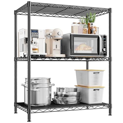 3 Tier 450LBS Adjustable Wire Shelving Unit for Kitchen
