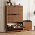 Shoe Cabinet Storage for Entryway with Flip Drawer & Bench