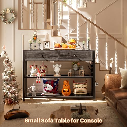 32" Small Entryway Table with Outlets