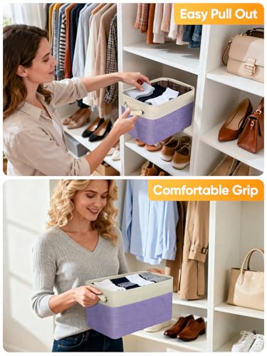 4 Pack Fabric Closet Storage Bins for Shelves (4 Count)