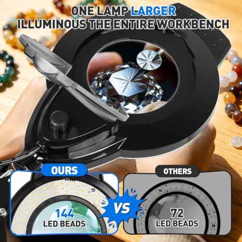 KIRKAS LED Magnifying Lamp with Clamp