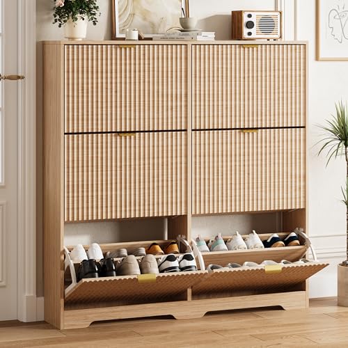 Shoe Cabinet Storage for Entryway with 6 Flip Drawers