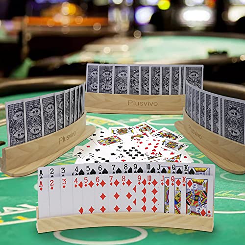 Set of 4 Curved Playing Cards Holders for Seniors Adults (4 Count)