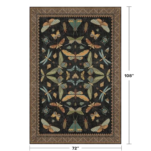 Living Room Rug Black Boho 6x9 (54 Sq Ft)