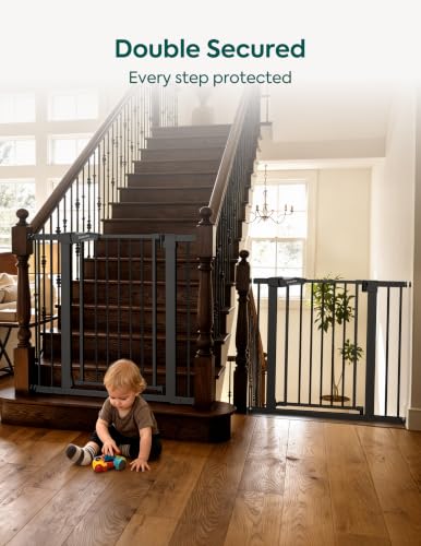 Pressure Mounted Baby Gate for Stairs (2 Count)