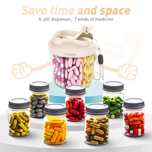 Pill Dispenser to Store 7 Various Supplements