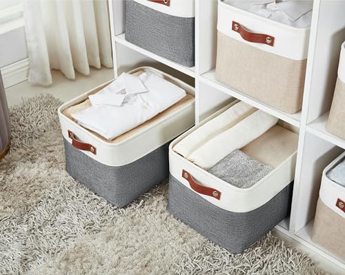 Storage Bins Large Fabric Storage Baskets for Shelves 3 Pack (3 Count)