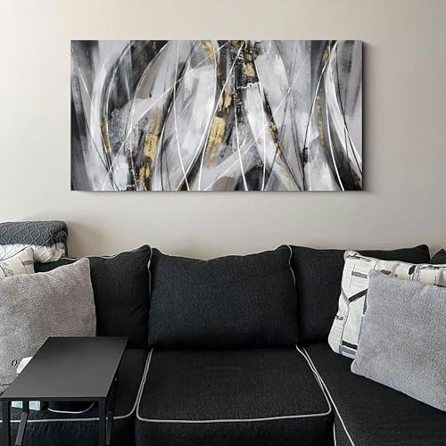 Black and Gold Abstract Wall Art