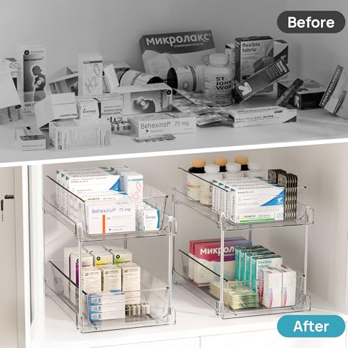 2 Pack Pull Out Bathroom Under Sink Organizer (2 Count)
