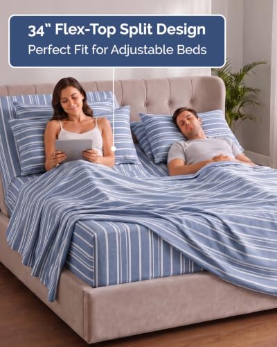 Extra Deep Flex Top Split Head King Sheet Set