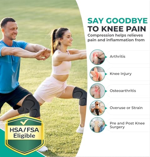 Compression Knee Brace for Women & Men (2 Count)