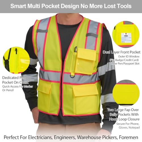 Pink High Visibility Vest Custom Logo
