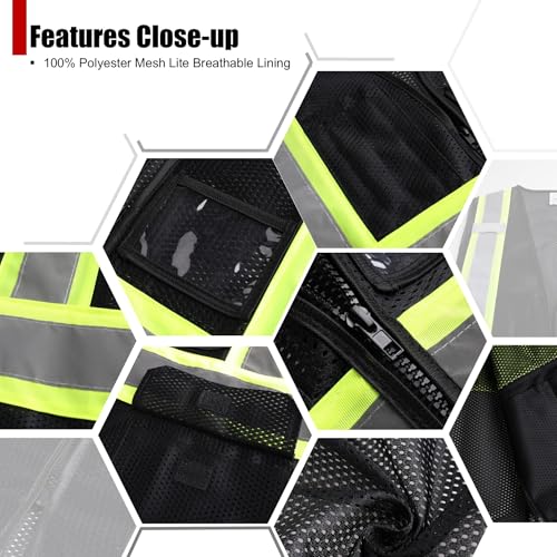 Reflective Safety Vest for Men Women with Pockets